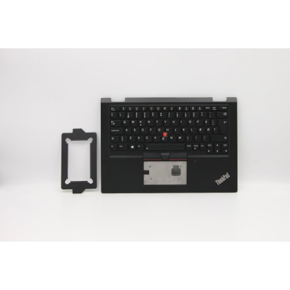 Lenovo 02HL513 Palmrest Top Case con tastiera, Danese, Nero, Retroilluminazione