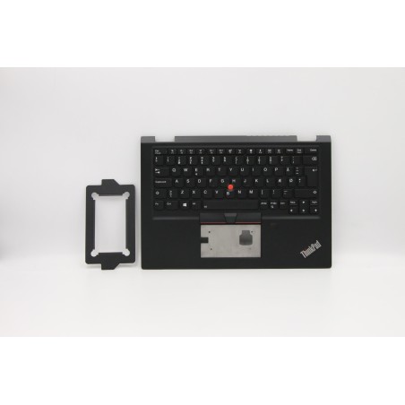Lenovo 02HL513 Palmrest Top Case con tastiera, Danese, Nero, Retroilluminazione