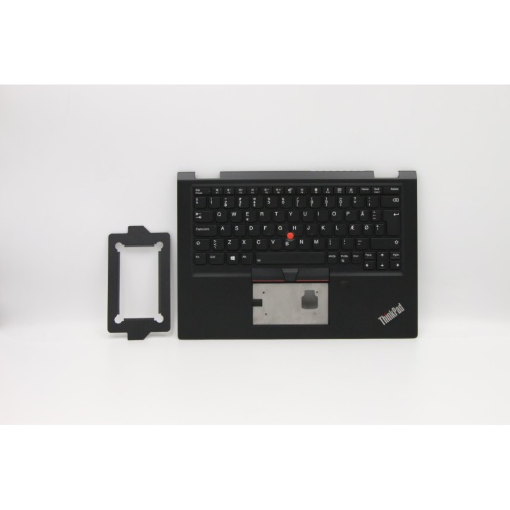 Lenovo 02HL513 Palmrest Top Case con tastiera, Danese, Nero, Retroilluminazione