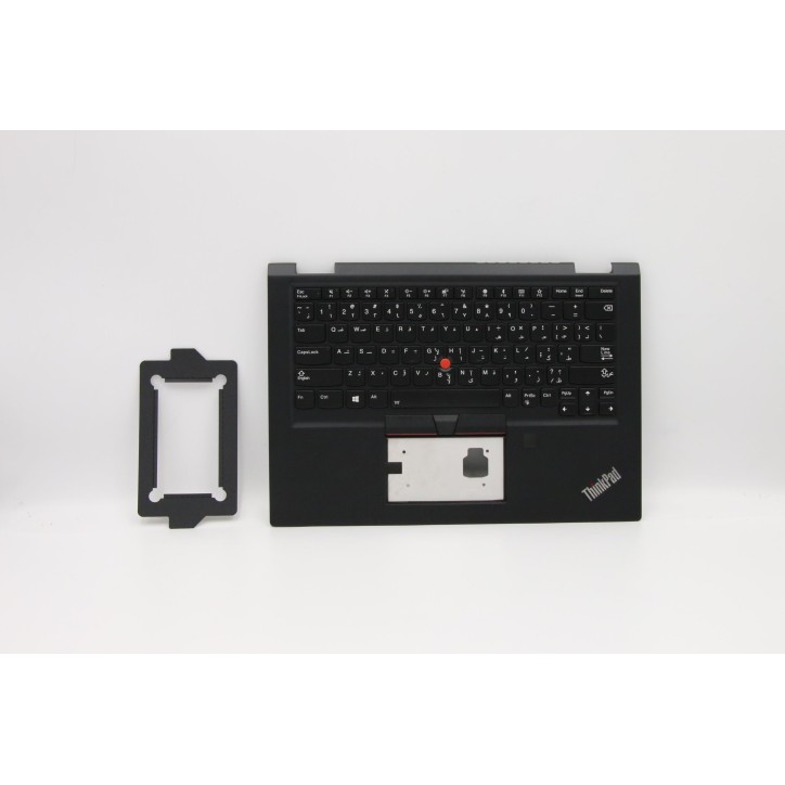 Lenovo 02HL650 Palmrest Top Case con tastiera, Arabo, Nero, Retroilluminazione