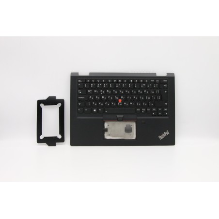 Lenovo 02HL692 Palmrest Top Case con tastiera, Bulgaro, Nero, Retroilluminazione
