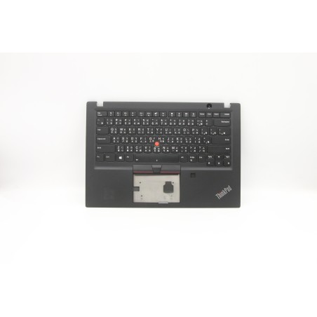 Lenovo 02HM303 Palmrest Top Case con tastiera, Cinese tradizionale, nero, Retroilluminazione, Lettore di impronte digitali