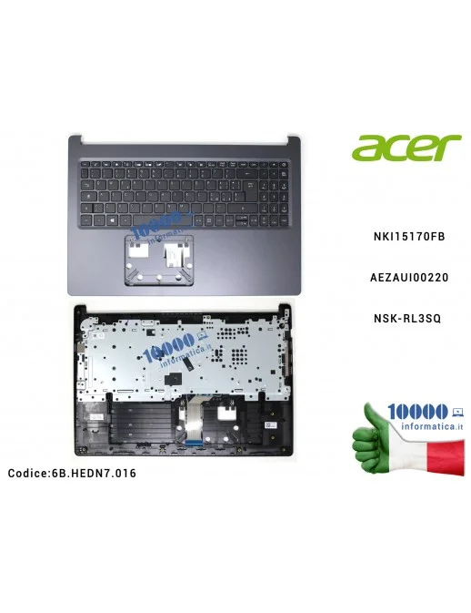 Tastiera Italiana Completa di Top Case Superiore ACER Aspire A315-55G A315-57 A315-57G NKI15170FB AEZAUI00220 NSK-RL3SQ 6BHEDN70