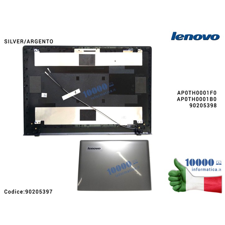 Cover LCD LENOVO IdeaPad [SILVER/ARGENTO] Z50 Z50-70 Z50-75 G50 G50-30 G50-70 G50-45 G50-80 90205397 90205398 AP0TH0001F0 AP0TH0
