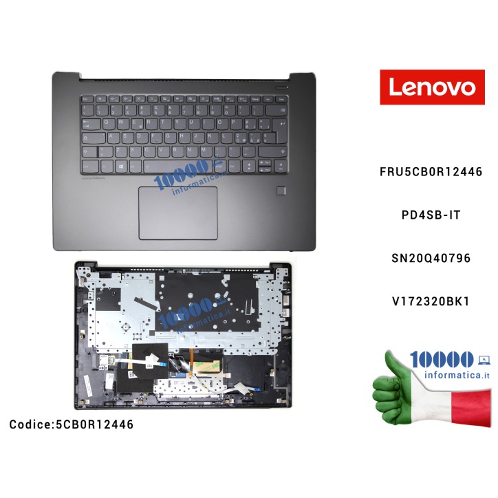 Tastiera Italiana Retroilluminata Completa di Top Case Superiore LENOVO IdeaPad 530S-15IKB (81EV) FRU5CB0R12446 PD4SB-IT SN20Q40