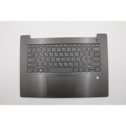 Lenovo 5CB0Q64238 Palmrest Top Case con tastiera, Arabo, Grigio ferro, Senza retroilluminazione, Lettore di impronte digitali, U