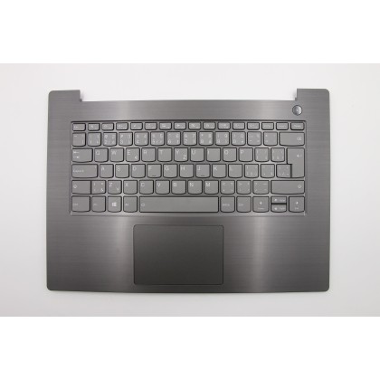Lenovo 5CB0Q64285 Palmrest Top Case con tastiera, Ceco, grigio ferro, Retroilluminazione, Senza lettore di impronte digitali, UK