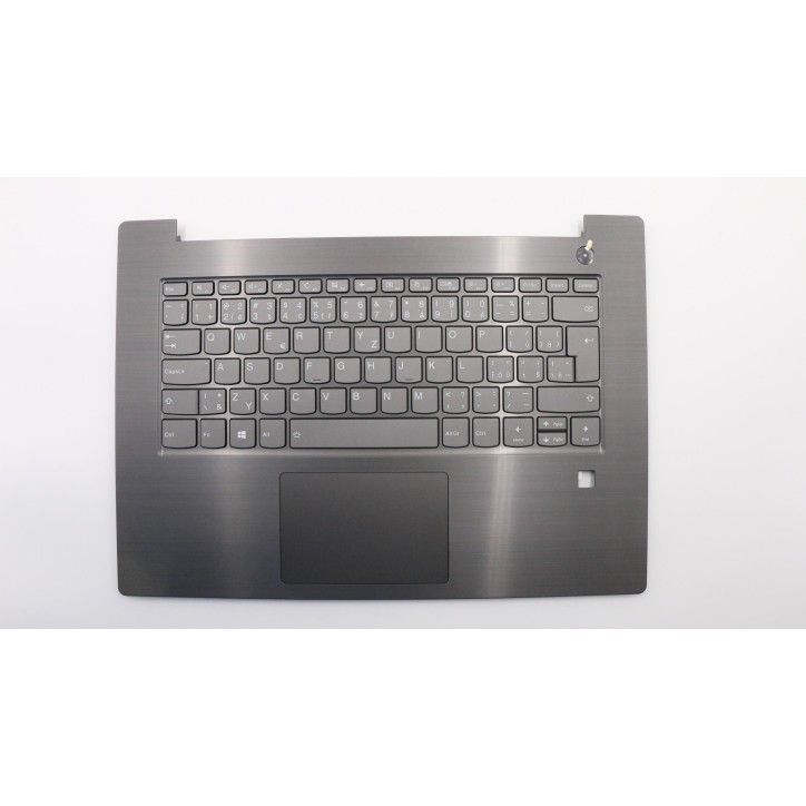 Lenovo 5CB0Q64452 Palmrest Top Case con tastiera, Ceco/Slovacco, grigio ferro, Retroilluminazione, Lettore di impronte digitali,
