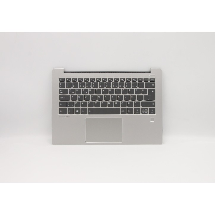 Lenovo 5CB0R11922 Palmrest Top Case con tastiera, Turco, Grigio minerale, Retroilluminazione, Impronta digitale
