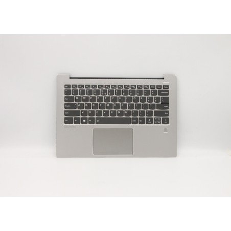 Lenovo 5CB0R11978 Palmrest Top Case con tastiera, Inglese (Stati Uniti/Europa), Grigio minerale, Retroilluminazione, Lettore di 