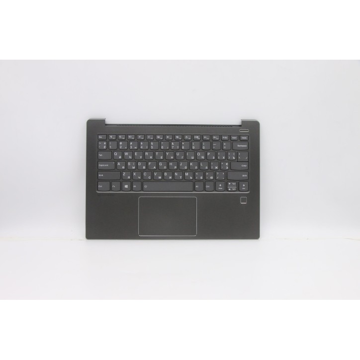 Lenovo 5CB0R12113 Palmrest Top Case con tastiera, Ucraino, Nero onice, Retroilluminazione, Impronta digitale
