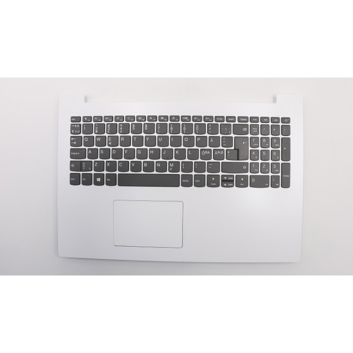 Lenovo 5CB0R16588 Palmrest Top Case con tastiera, Lingue scandinave, bianco, Touchpad