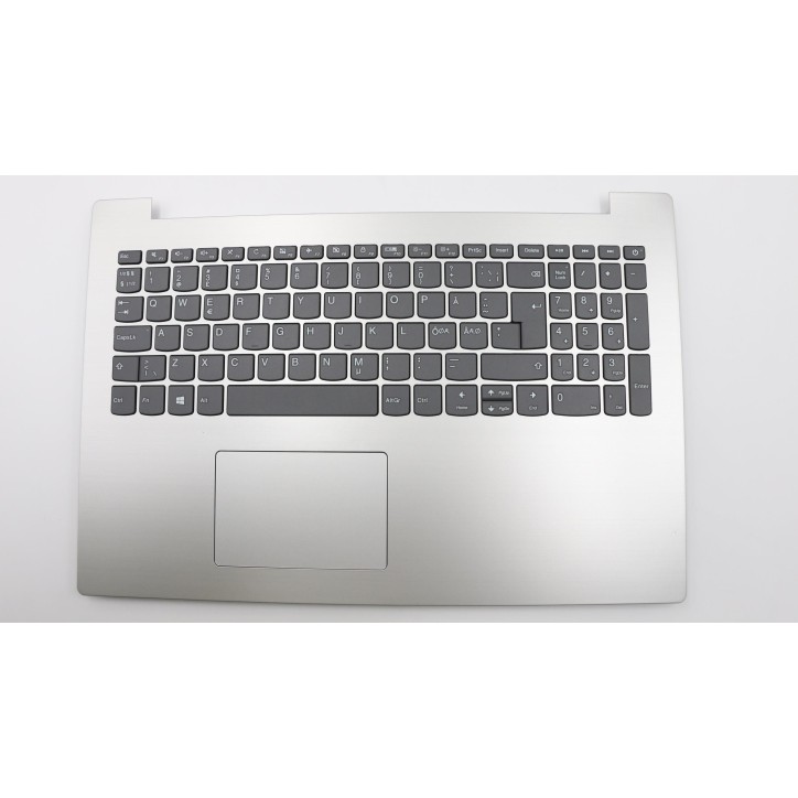 Lenovo 5CB0R26499 Palmrest Top Case con tastiera, Lingue scandinave, Grigio platino, Touchpad
