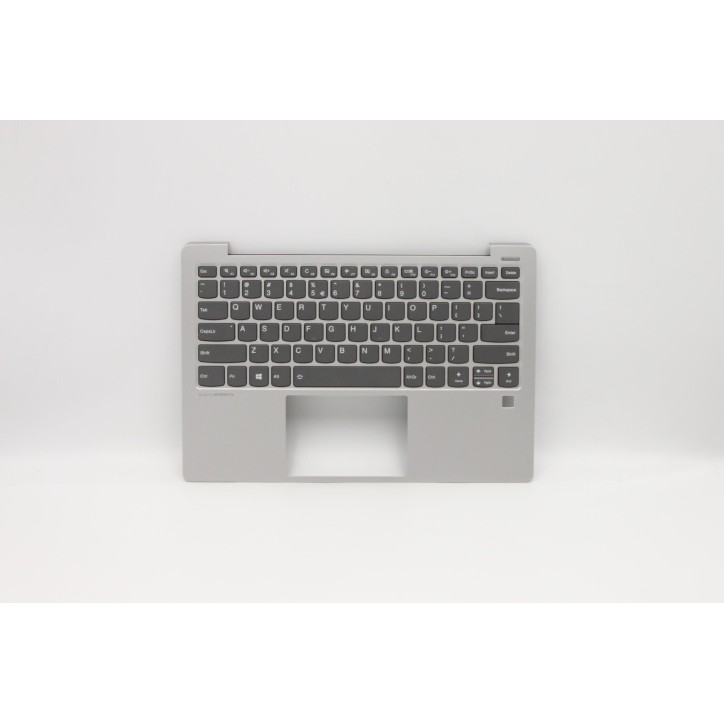 Lenovo 5CB0S16088 Palmrest Top Case con tastiera, Inglese (Stati Uniti/Europa), grigio, Retroilluminazione, Lettore di impronte 