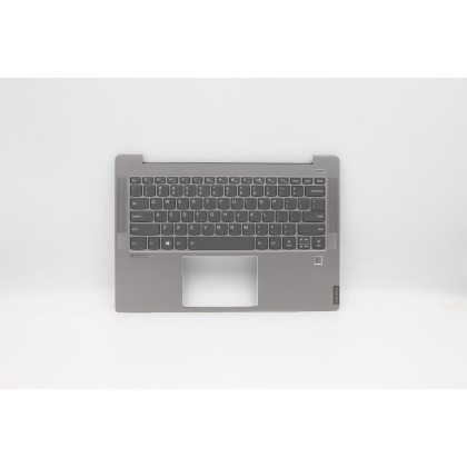 Lenovo 5CB0S17216 Palmrest Top Case con tastiera, Inglese (Stati Uniti), Grigio, Retroilluminazione, Impronta digitale