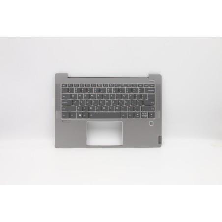 Lenovo 5CB0S17216 Palmrest Top Case con tastiera, Inglese (Stati Uniti), Grigio, Retroilluminazione, Impronta digitale