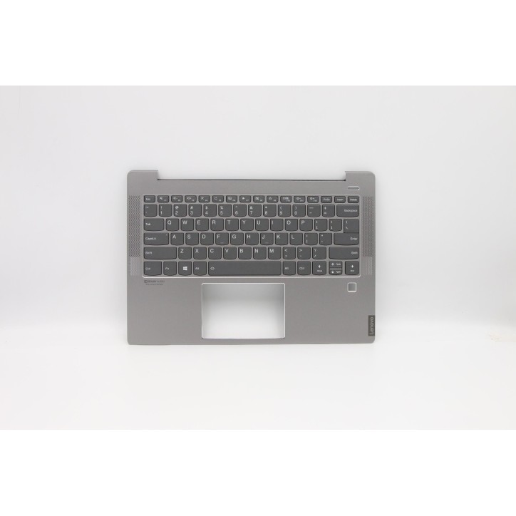 Lenovo 5CB0S17216 Palmrest Top Case con tastiera, Inglese (Stati Uniti), Grigio, Retroilluminazione, Impronta digitale