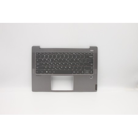 Lenovo 5CB0S17217 Palmrest Top Case con tastiera, Greco, Grigio, Retroilluminazione, Impronta digitale