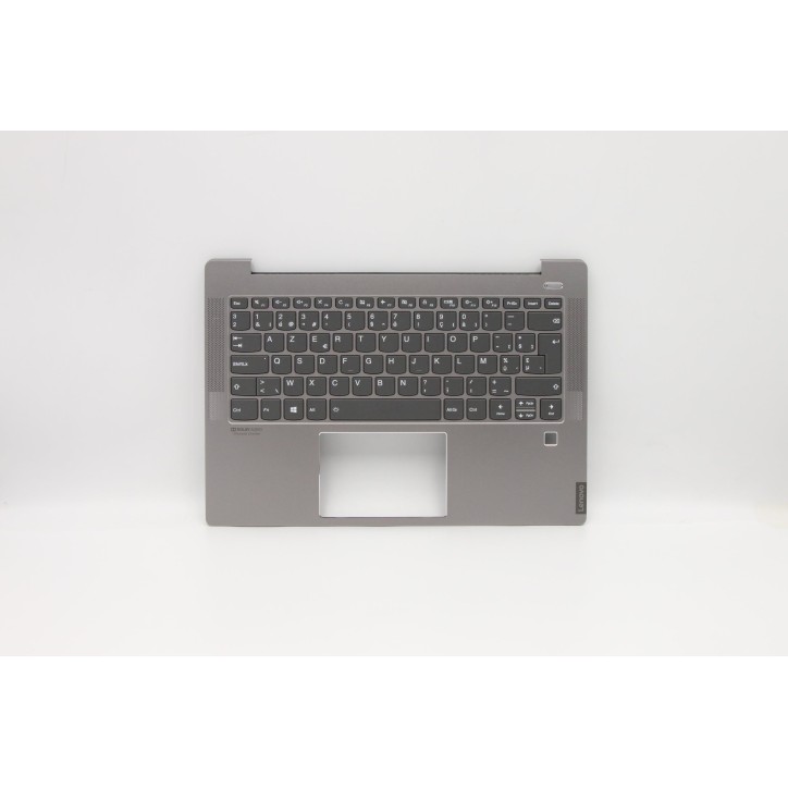Lenovo 5CB0S17238 Palmrest Top Case con tastiera, Belga, grigio, Retroilluminazione, Lettore di impronte digitali, UK