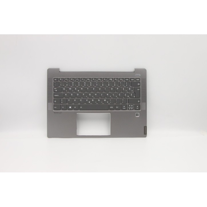 Lenovo 5CB0S17240 Palmrest Top Case con tastiera, Sloveno, Grigio, Retroilluminazione, Impronta digitale
