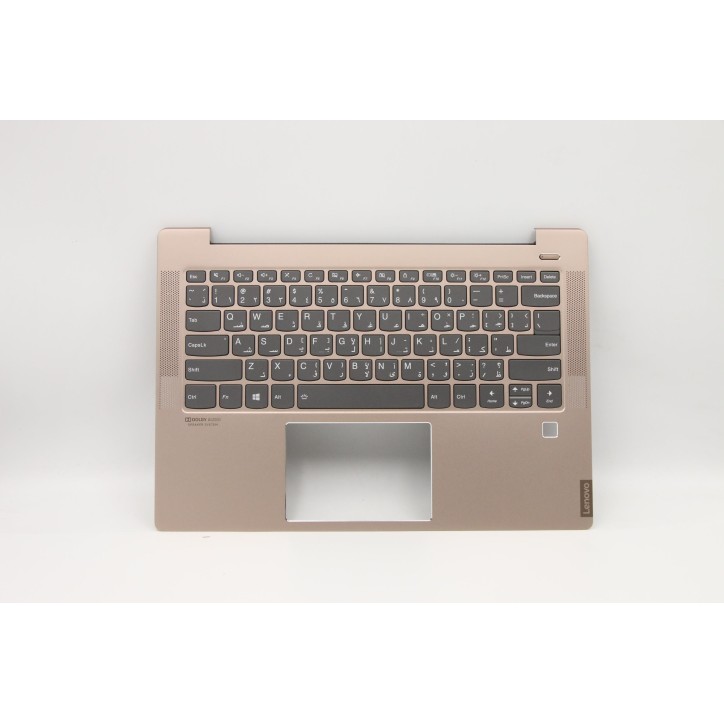 Lenovo 5CB0S17254 Palmrest Top Case con tastiera, Arabo, Rame, Retroilluminazione, Lettore di impronte digitali, US