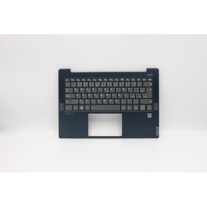 Lenovo 5CB0S17307 Palmrest Top Case con tastiera, Ceco, Blu, Retroilluminazione, Lettore di impronte digitali, UK