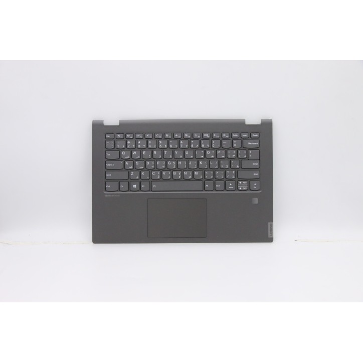 Lenovo 5CB0S17324 Palmrest Top Case con tastiera, Arabo, Retroilluminazione, Lettore di impronte digitali, US