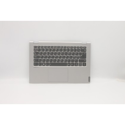 Lenovo 5CB0S17493 Palmrest Top Case con tastiera, Europa del Nord, Grigio platino, Retroilluminazione, Senza_lettore di impronte