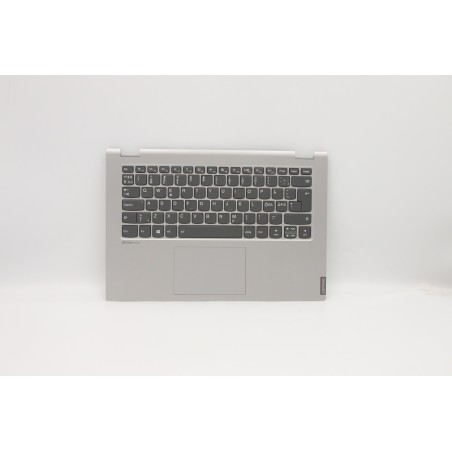Lenovo 5CB0S17493 Palmrest Top Case con tastiera, Europa del Nord, Grigio platino, Retroilluminazione, Senza_lettore di impronte