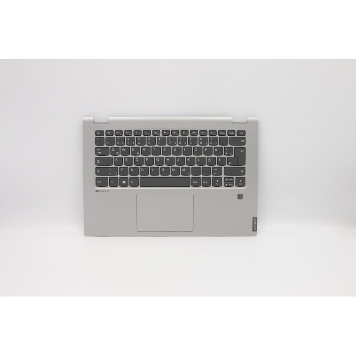 Lenovo 5CB0S17527 C-Cover with keyboard, German, Platinum Grey, Non-Backlight, Fingerprint, UK