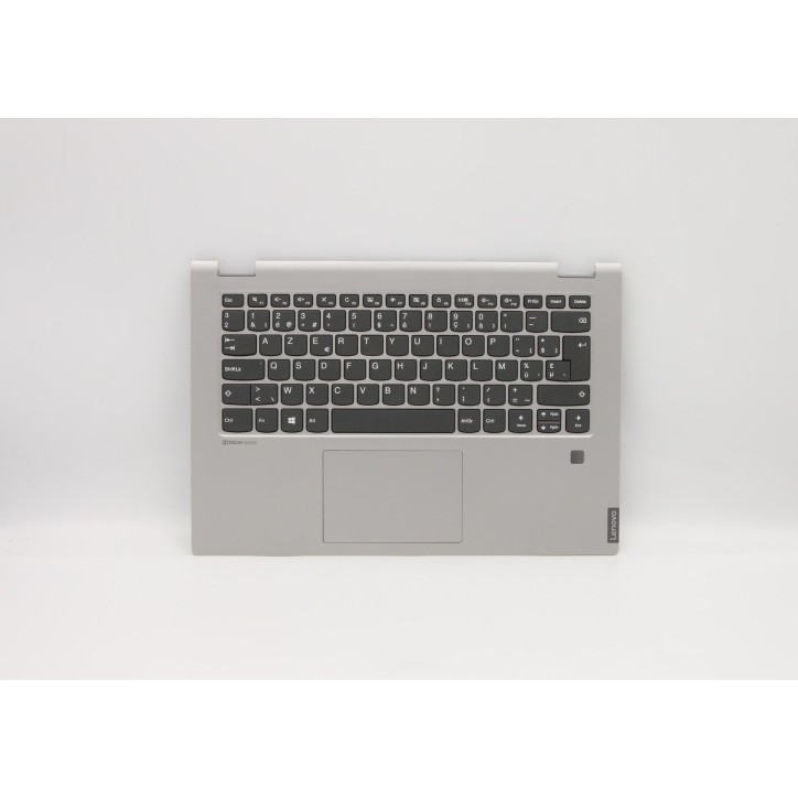 Lenovo 5CB0S17530 Palmrest Top Case con tastiera, Belga, Grigio platino, Senza retroilluminazione, Lettore di impronte digitali,