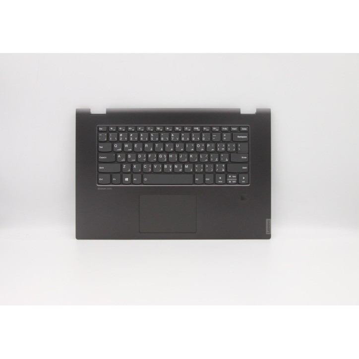 Lenovo 5CB0S17582 Palmrest Top Case con tastiera, Arabo, Retroilluminazione, Lettore di impronte digitali, US