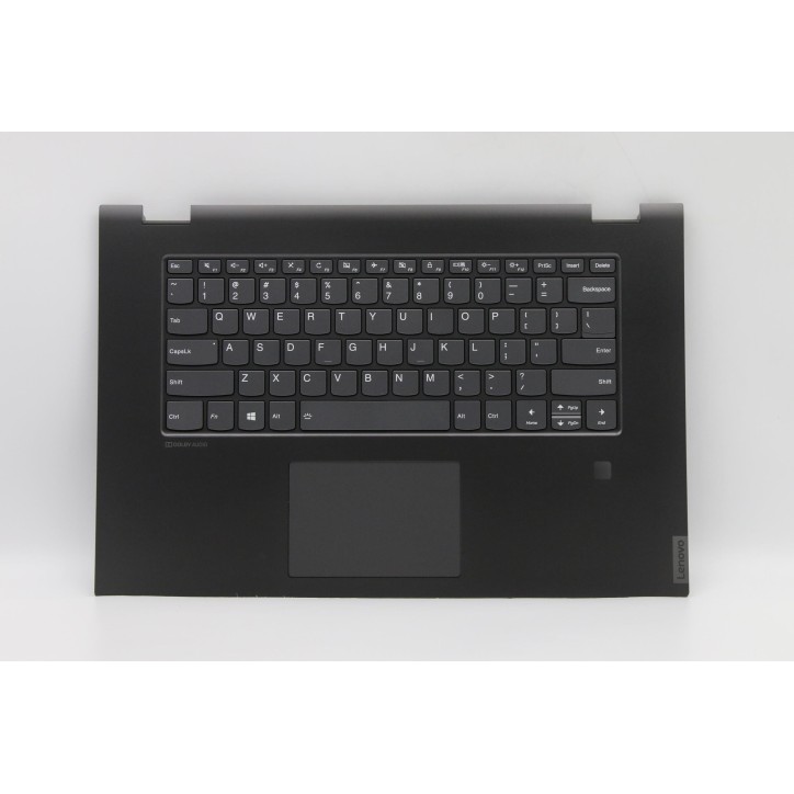 Lenovo 5CB0S17606 Palmrest Top Case con tastiera, Inglese (Stati Uniti), Nero, Retroilluminazione, Impronta digitale