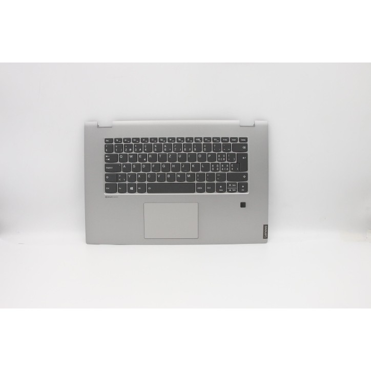 Lenovo 5CB0S17727 Palmrest Top Case con tastiera, Svizzera, grigio, Retroilluminazione, Lettore di impronte digitali