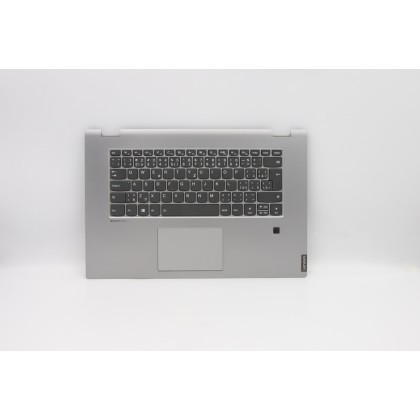 Lenovo 5CB0S17729 Palmrest Top Case con tastiera, Ceco, grigio, Retroilluminazione, Lettore di impronte digitali, UK