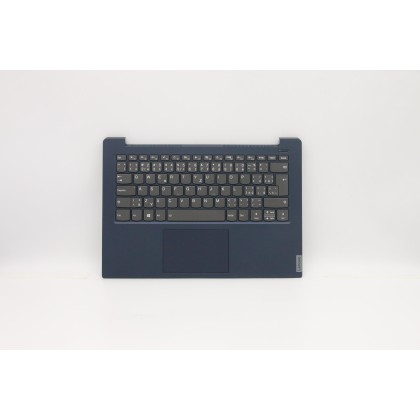 Lenovo 5CB0S18615 Palmrest Top Case con tastiera, Ceco/Slovacco, blu scuro, Retroilluminazione, UK