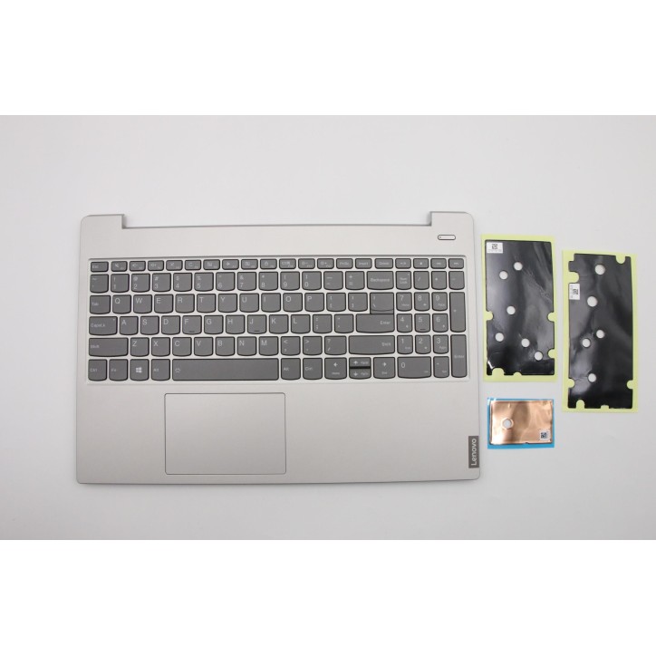 Lenovo 5CB0S18754 Palmrest Top Case con tastiera, Inglese (Stati Uniti), grigio, Retroilluminazione