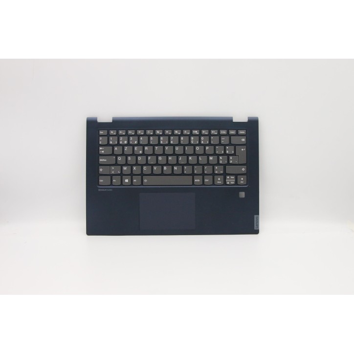 Lenovo 5CB0U42258 Palmrest Top Case con tastiera, Belga, Retroilluminazione, Lettore di impronte digitali, UK