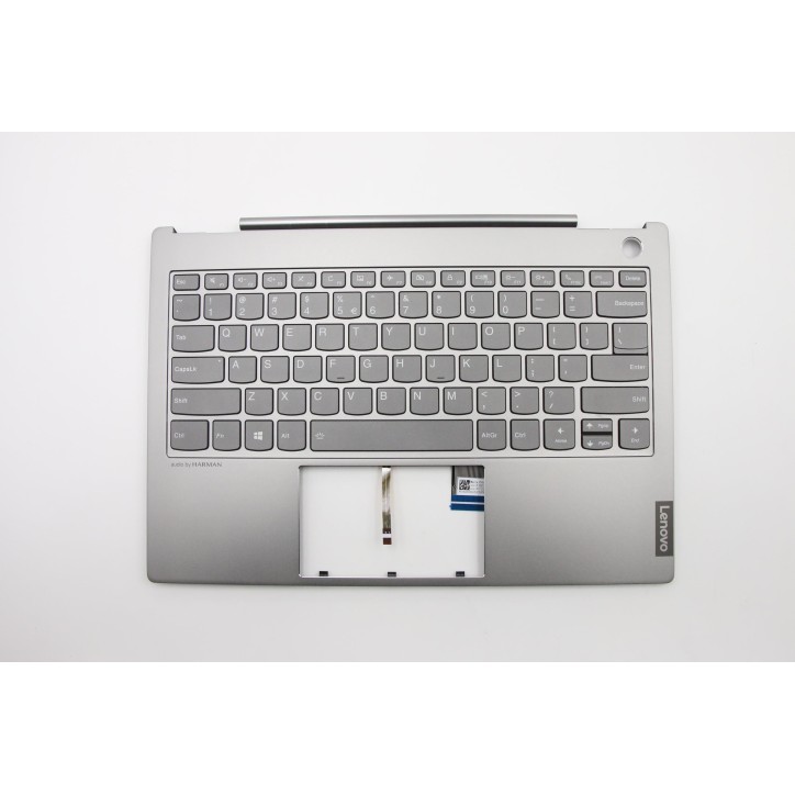 Lenovo 5CB0U43206 Palmrest Top Case con tastiera, Inglese (Stati Uniti/Europa), Grigio minerale, Retroilluminazione