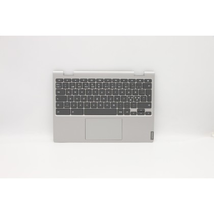 Lenovo 5CB0U43380 Palmrest Top Case con tastiera, Lingue scandinave, Grigio platino, Senza lettore di impronte digitali
