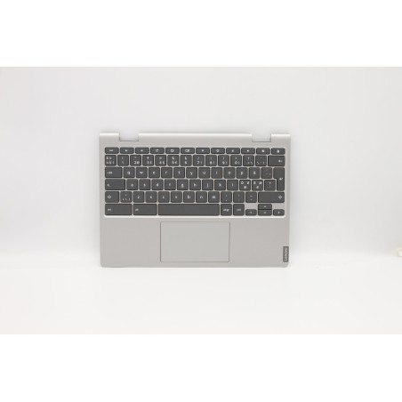 Lenovo 5CB0U43380 Palmrest Top Case con tastiera, Lingue scandinave, Grigio platino, Senza lettore di impronte digitali