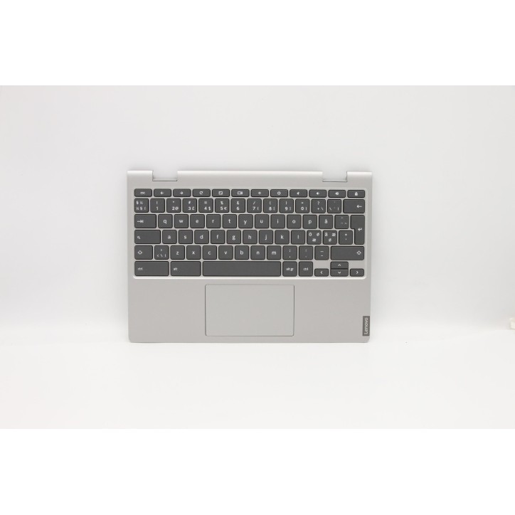 Lenovo 5CB0U43380 Palmrest Top Case con tastiera, Lingue scandinave, Grigio platino, Senza lettore di impronte digitali
