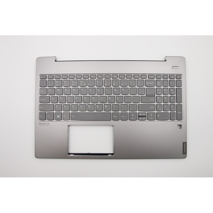 Lenovo 5CB0U43615 Palmrest Top Case con tastiera, Inglese (Stati Uniti/Europa), Grigio minerale, Retroilluminazione