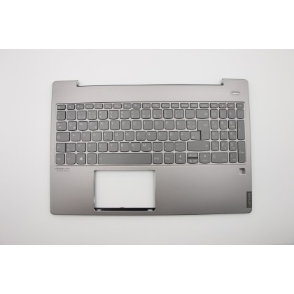 Lenovo 5CB0U43619 Palmrest Top Case con tastiera, Tedesco, Grigio minerale, Retroilluminazione