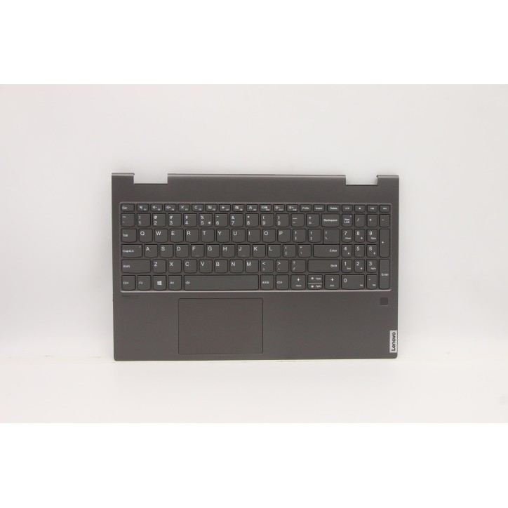 Lenovo 5CB0U43812 Palmrest Top Case con tastiera, Inglese (Stati Uniti/Europa), Grigio ferro, Retroilluminazione
