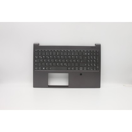 Lenovo 5CB0W43586 Palmrest Top Case con tastiera, Tedesco, Grigio ferro, Retroilluminazione