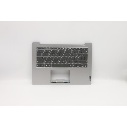 Lenovo 5CB0W43912 Palmrest Top Case con tastiera, Belga, Grigio platino, Senza retroilluminazione, UK