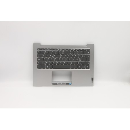 Lenovo 5CB0W43912 Palmrest Top Case con tastiera, Belga, Grigio platino, Senza retroilluminazione, UK