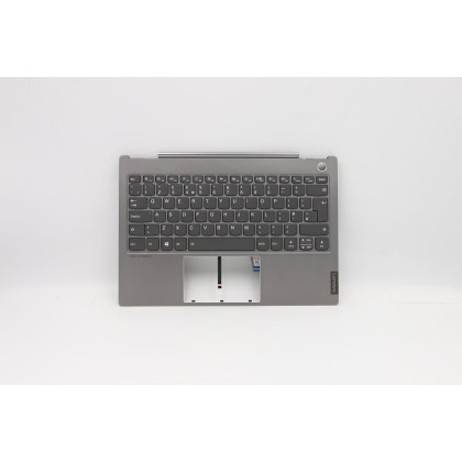 Lenovo 5CB0W44293 Palmrest Top Case con tastiera, Inglese Regno Unito, Grigio minerale, Retroilluminazione