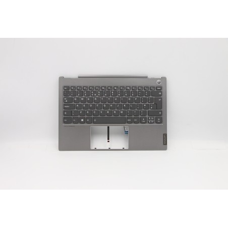 Lenovo 5CB0W44293 Palmrest Top Case con tastiera, Inglese Regno Unito, Grigio minerale, Retroilluminazione